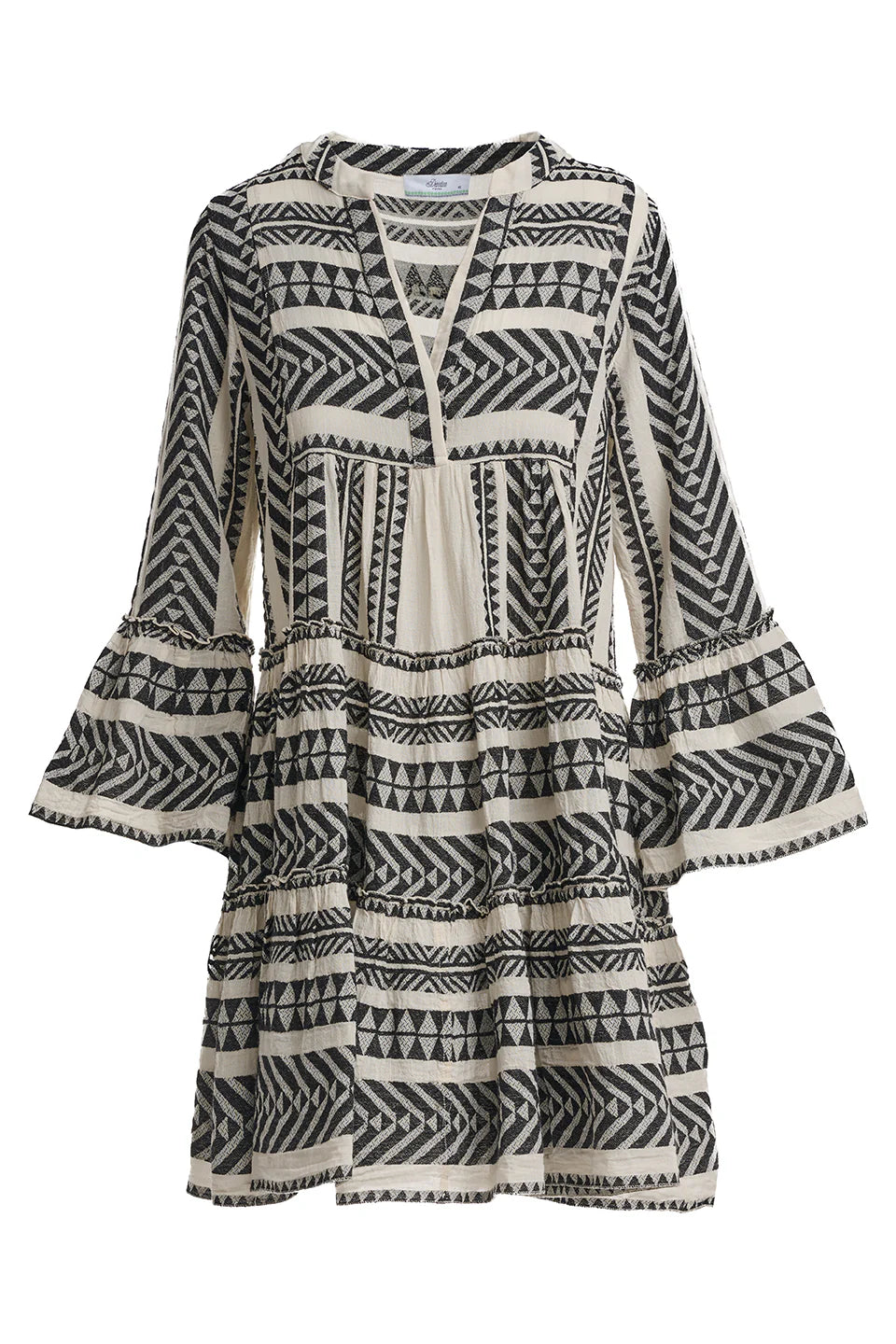 Ella Short Dress - Black/Offwhite