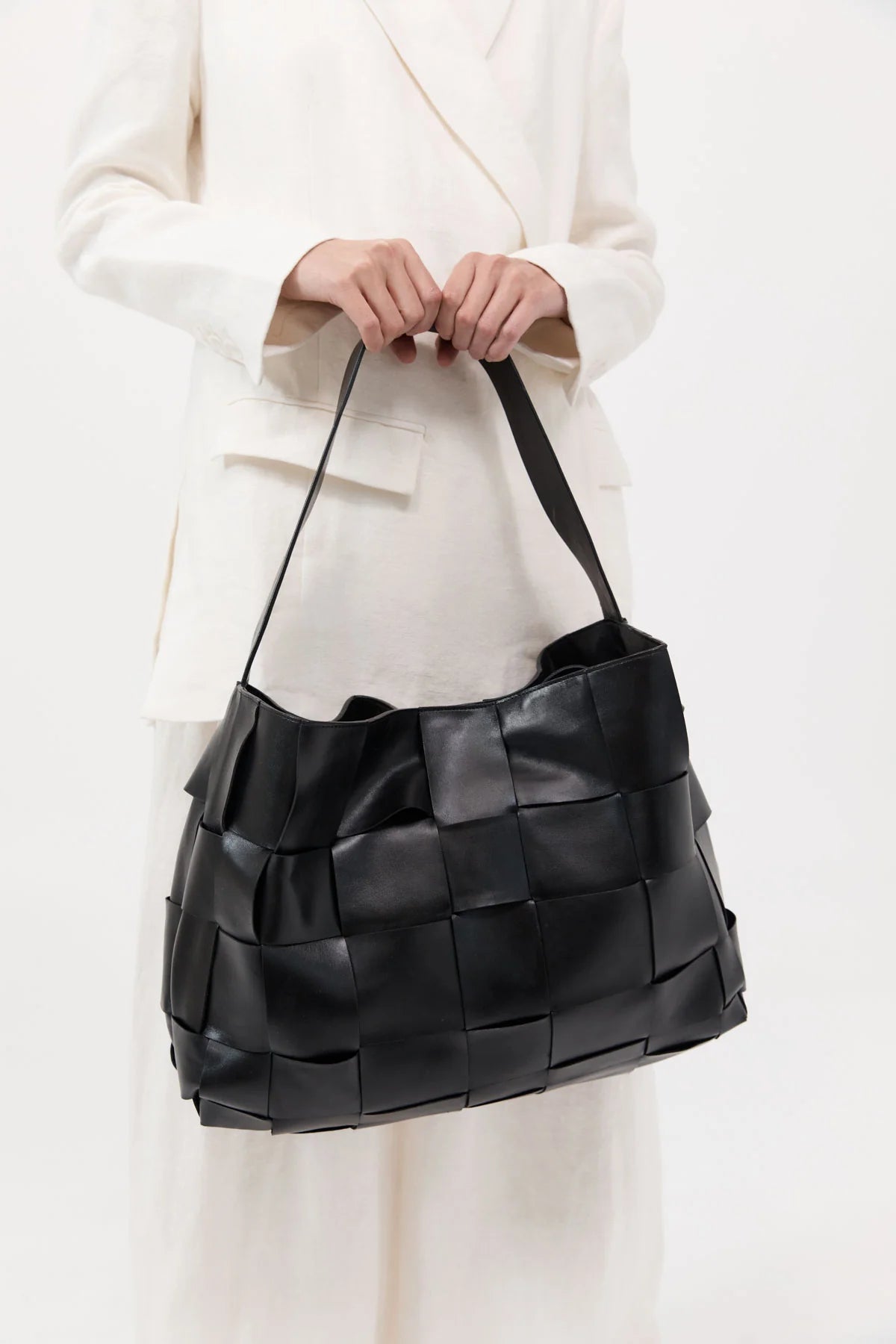 Woven Large Tote Black