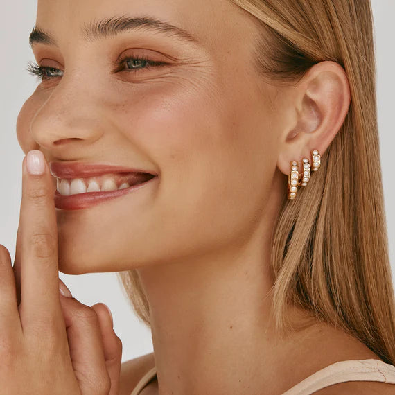 Crystal Pearl Maxi Hoop