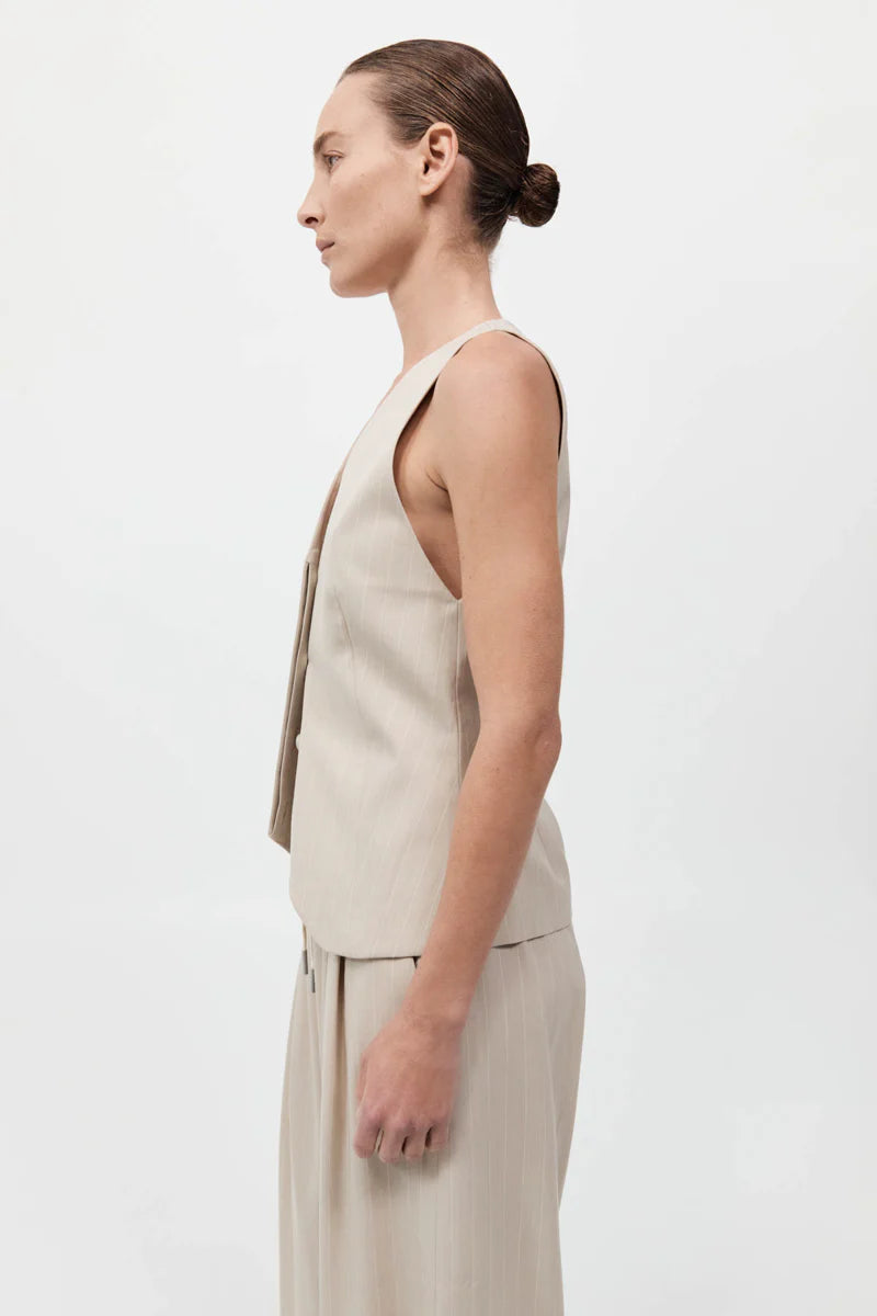 Pinstripe Wool Vest Stripe