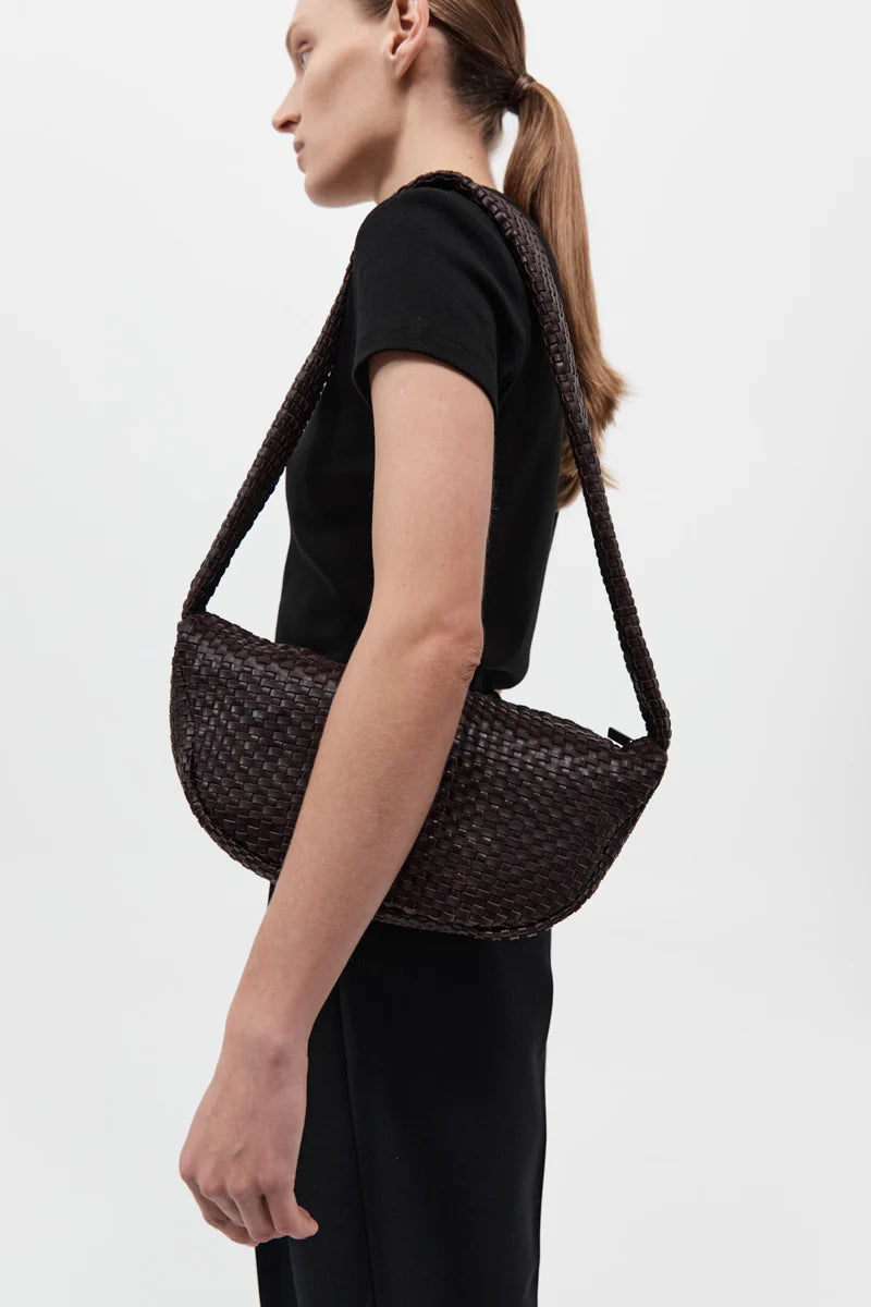 Lattice Weave Crescent Bag