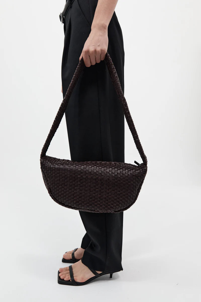 Lattice Weave Crescent Bag