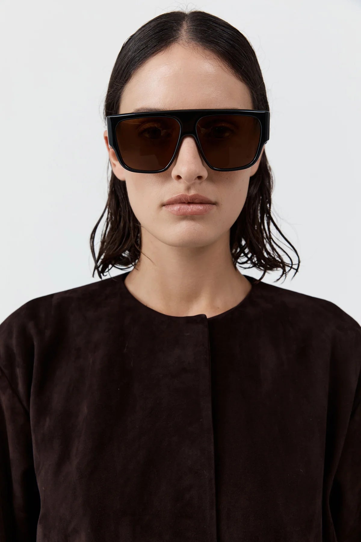 Linea Oversized Sunglasses - Black/Brown
