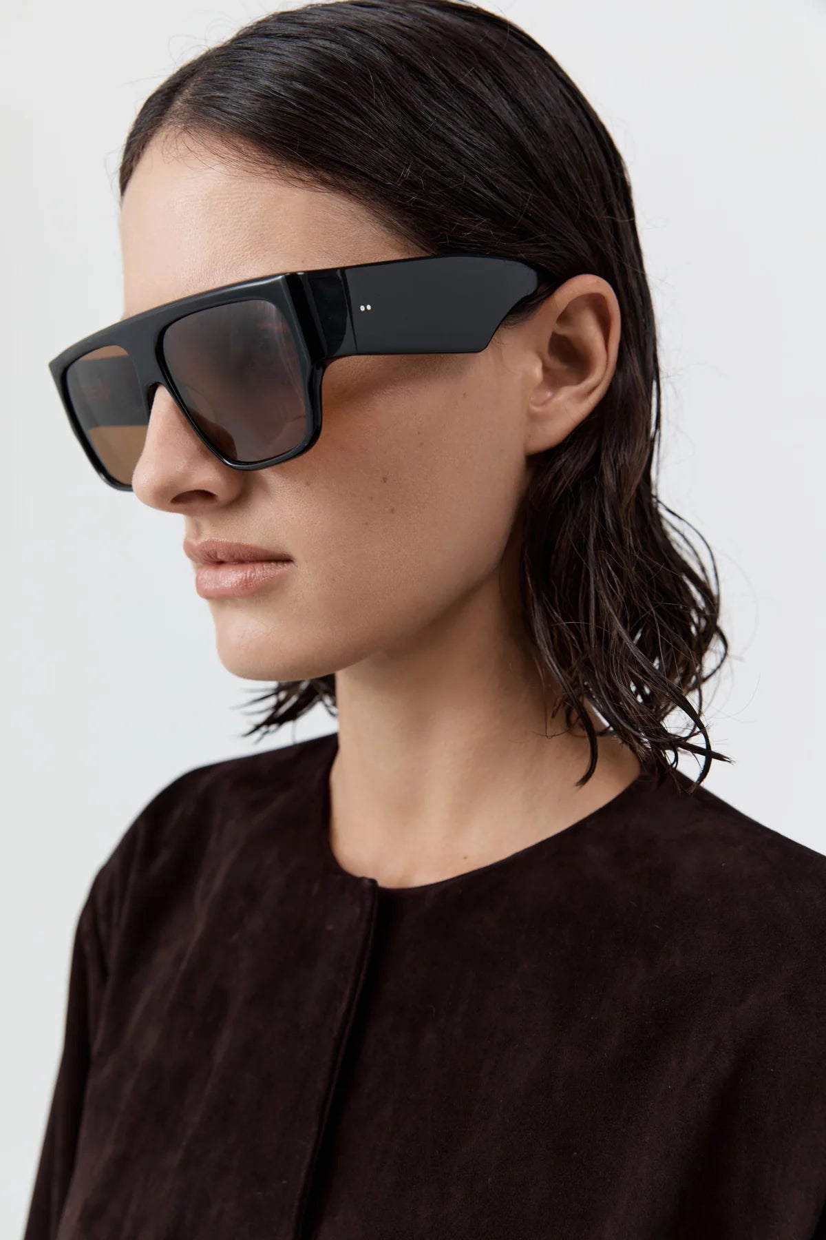 Linea Oversized Sunglasses - Black/Brown