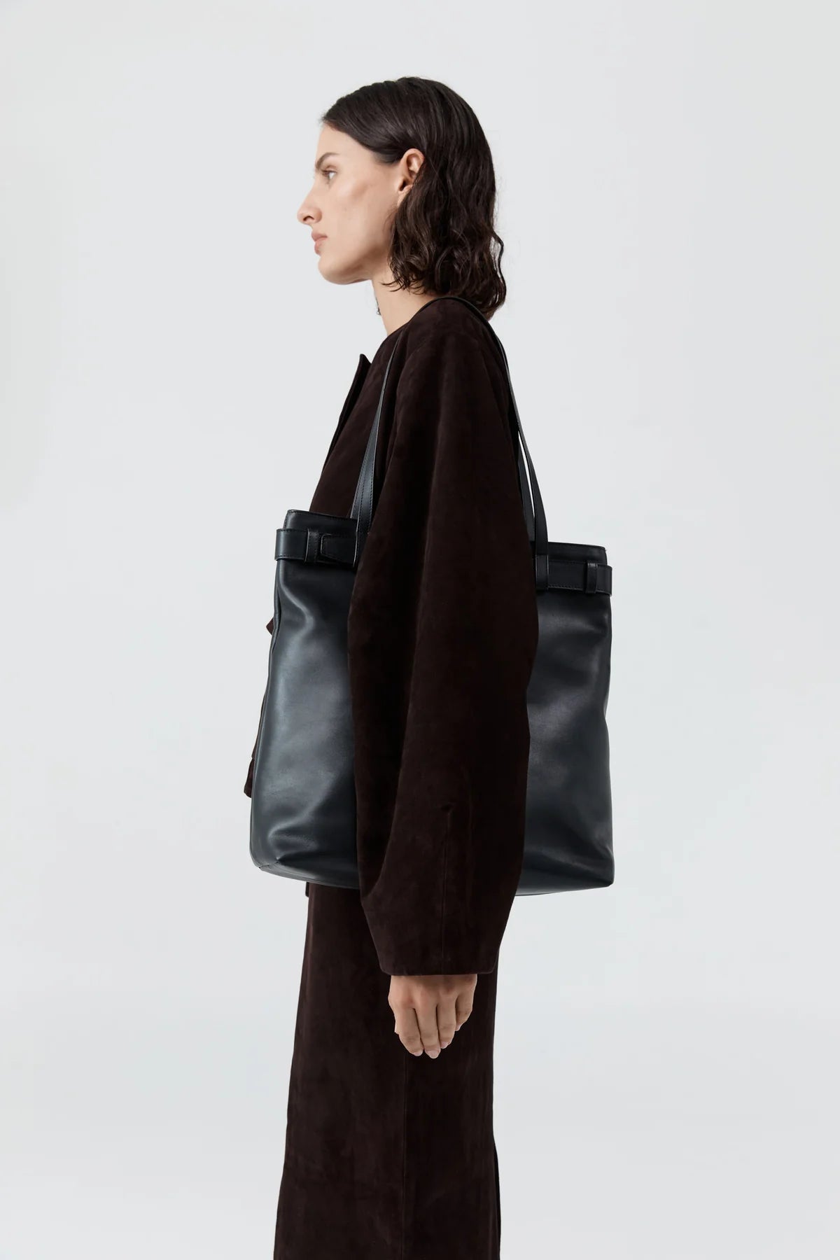 Pre Order * Belt Detail Tote Black