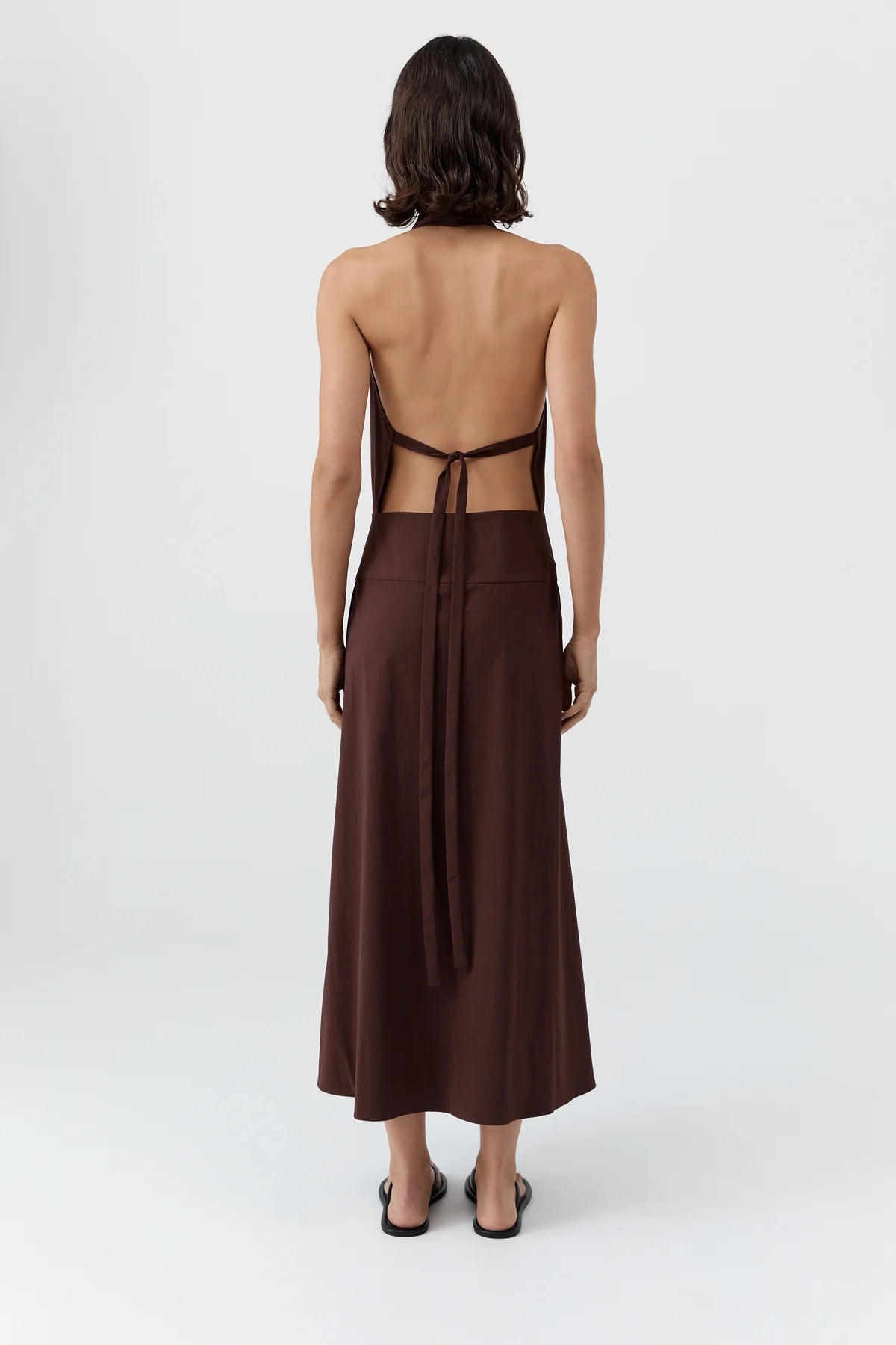 Halter Wrap Dress - Liqueur