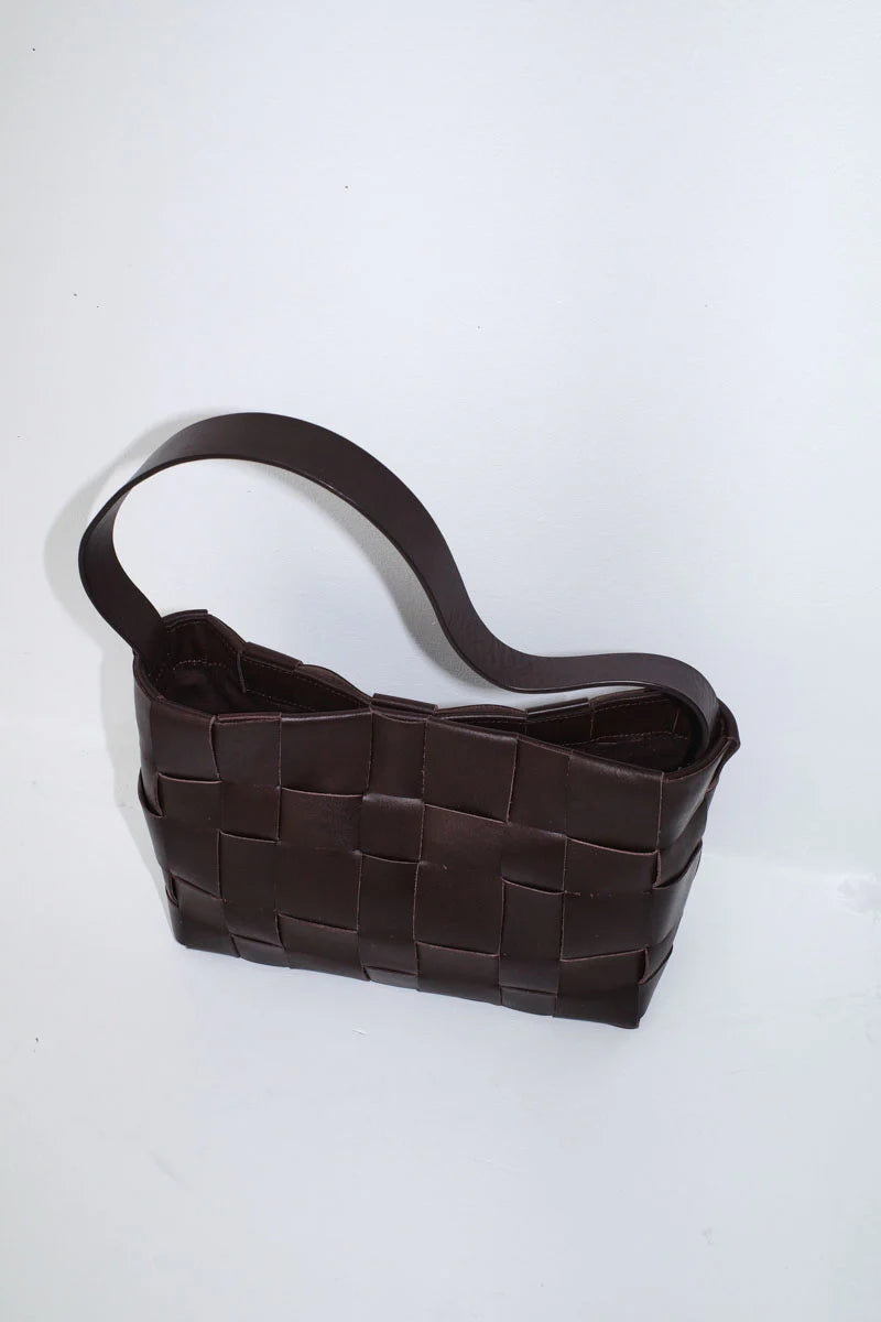 Woven Mini Tote Chocolate