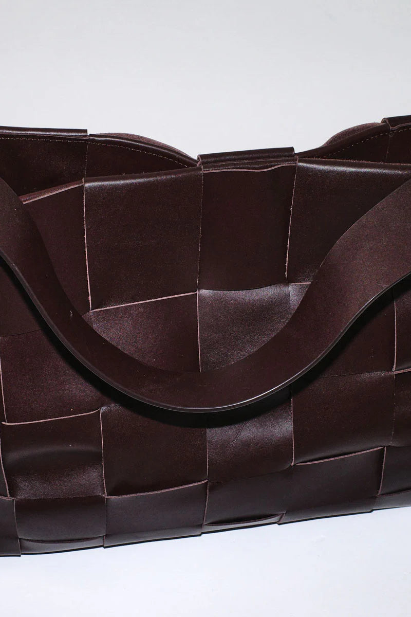 Woven Large Tote  Chocolate