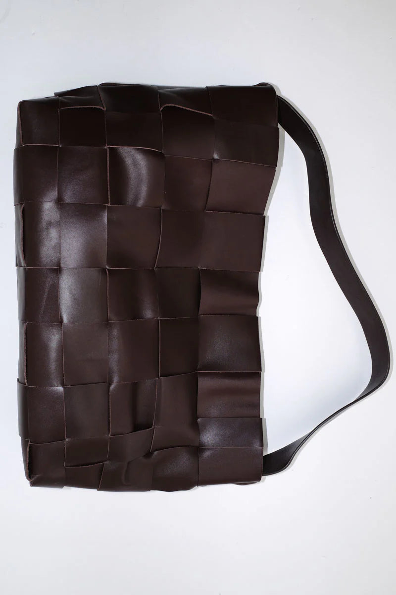 Woven Large Tote  Chocolate
