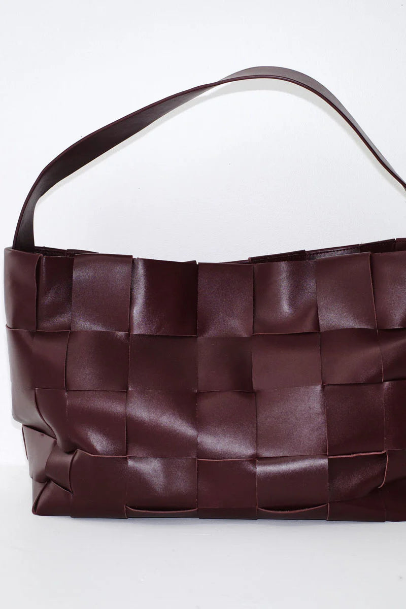 Woven Large Tote  Chocolate