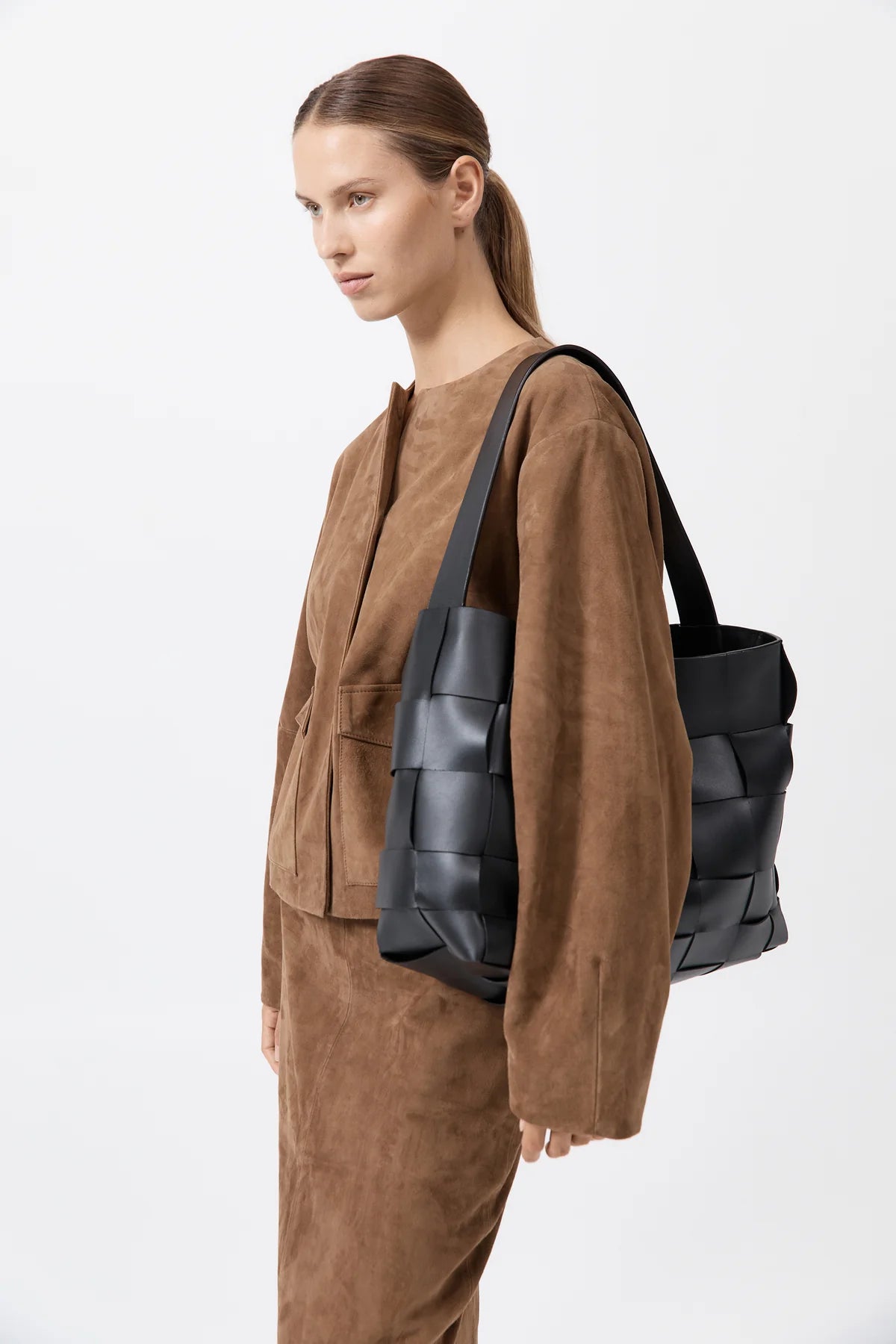 Woven Large Tote Black