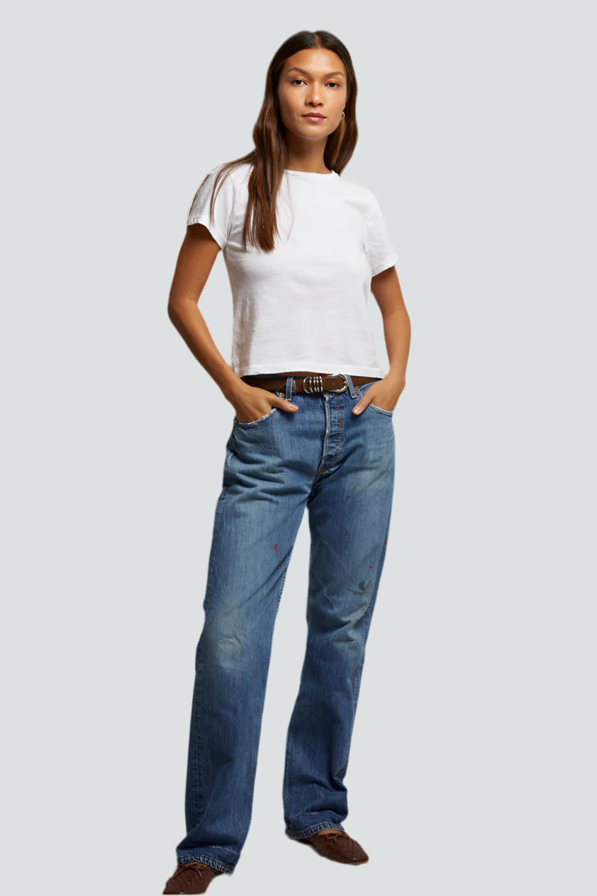 Lisa Slim Crew Tee - White