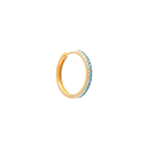 Turquoise Pave Maxi Hoops