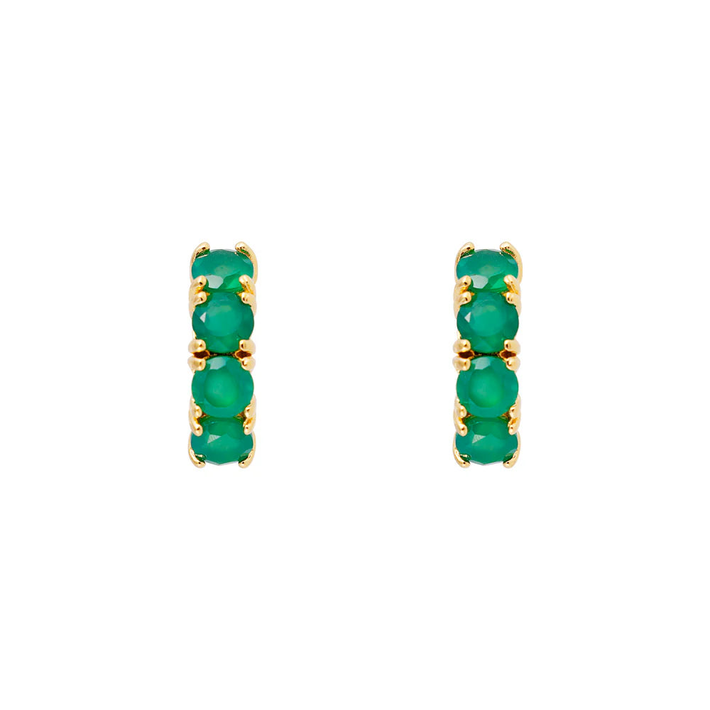 Green Agate Midi Hoops