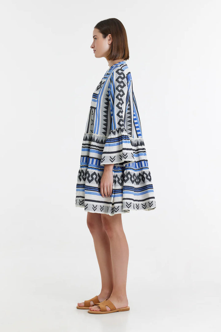 Ella Short Dress - Blue/Black