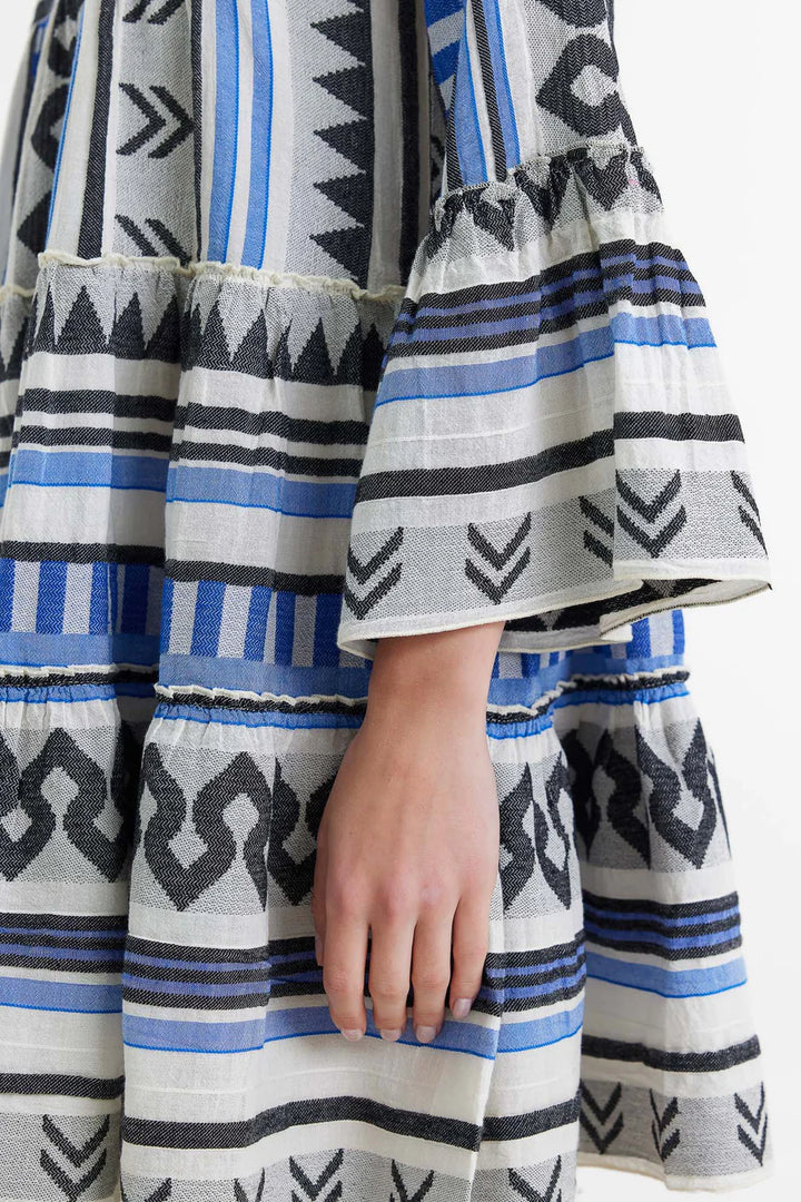Ella Short Dress - Blue/Black