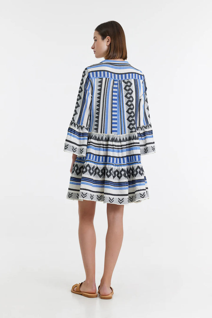 Ella Short Dress - Blue/Black