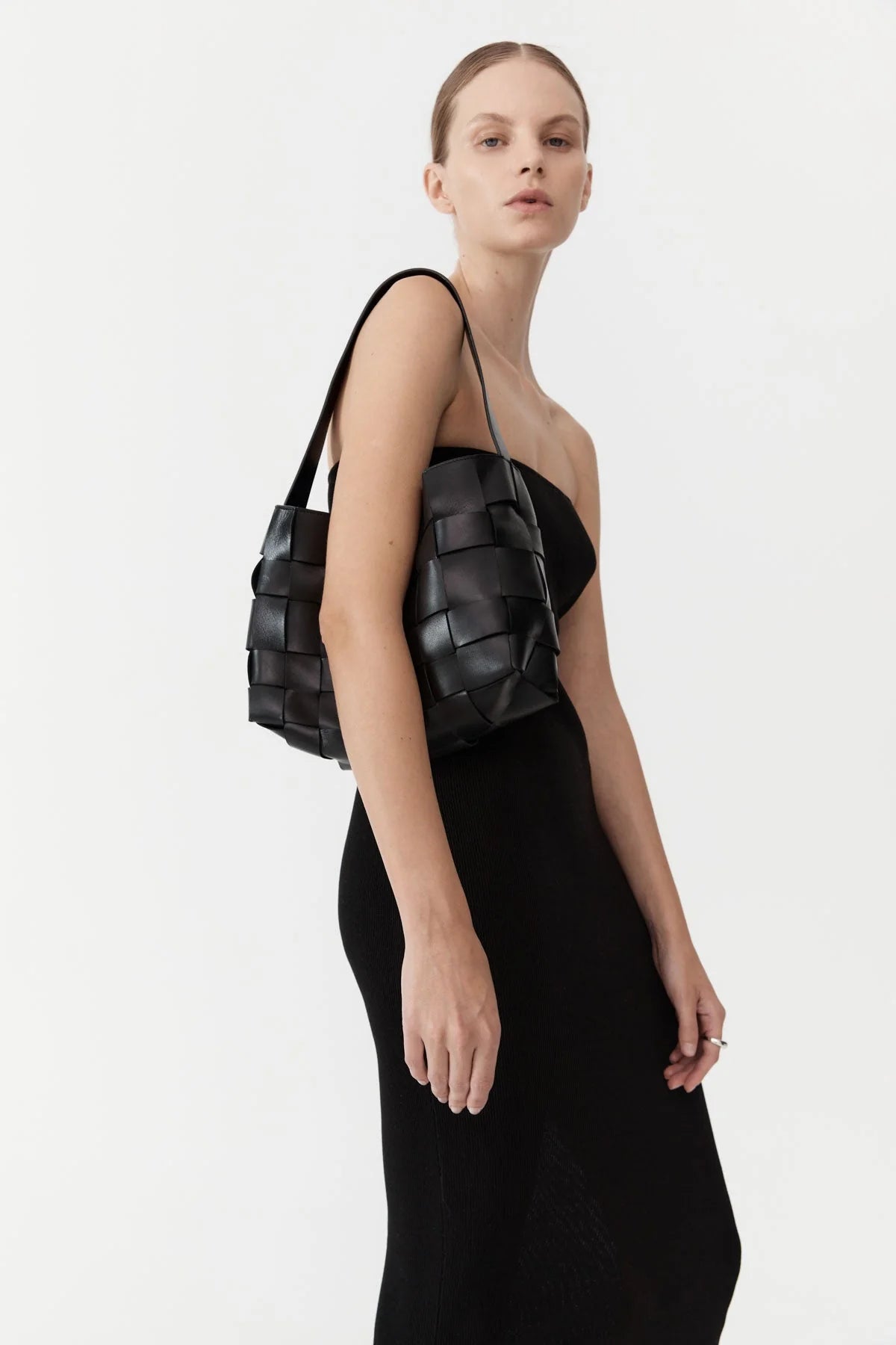 Woven Mini Tote Black