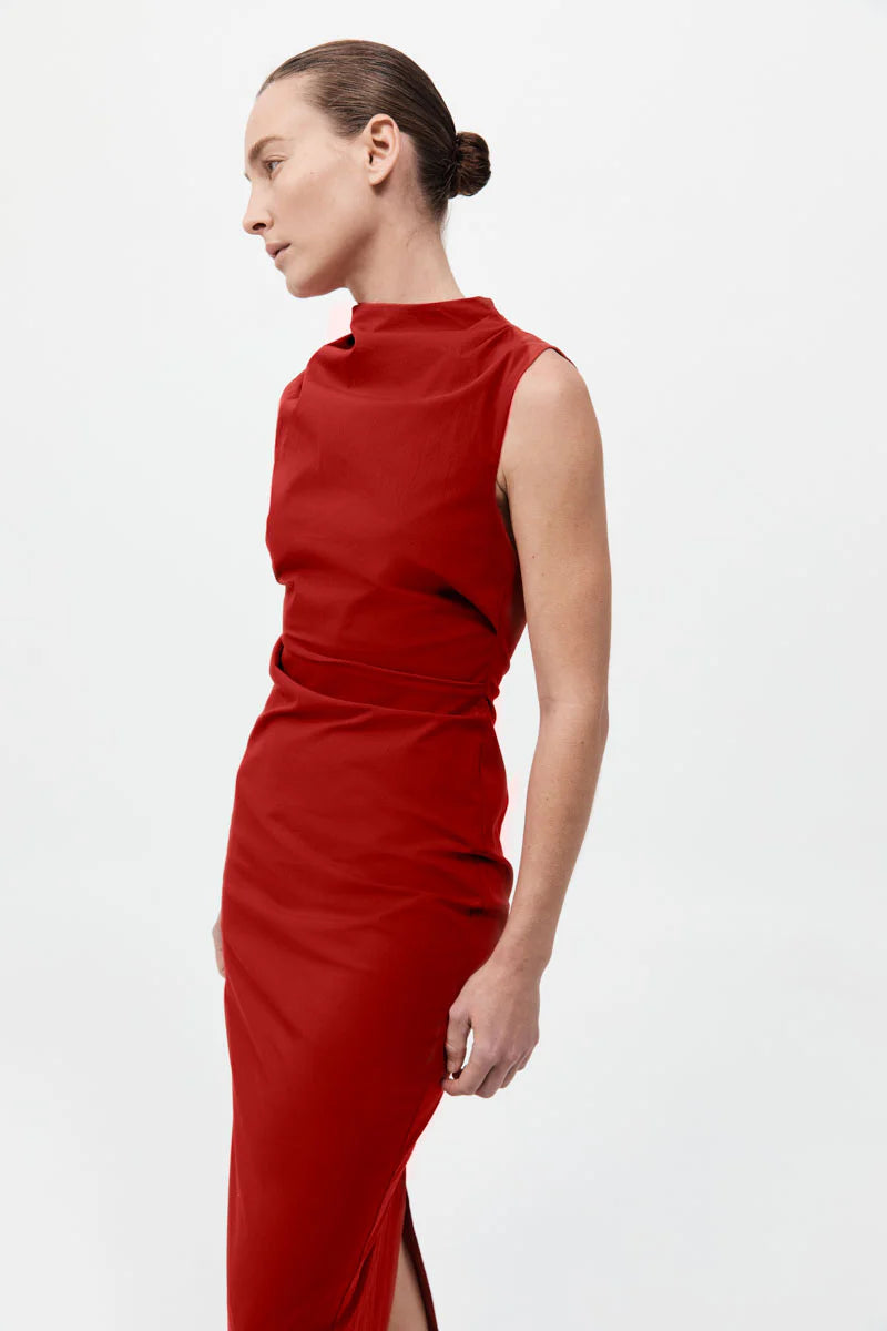 Soft Sculptural Dress - Rosso