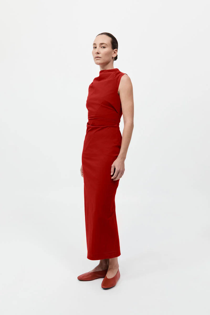 Soft Sculptural Dress - Rosso