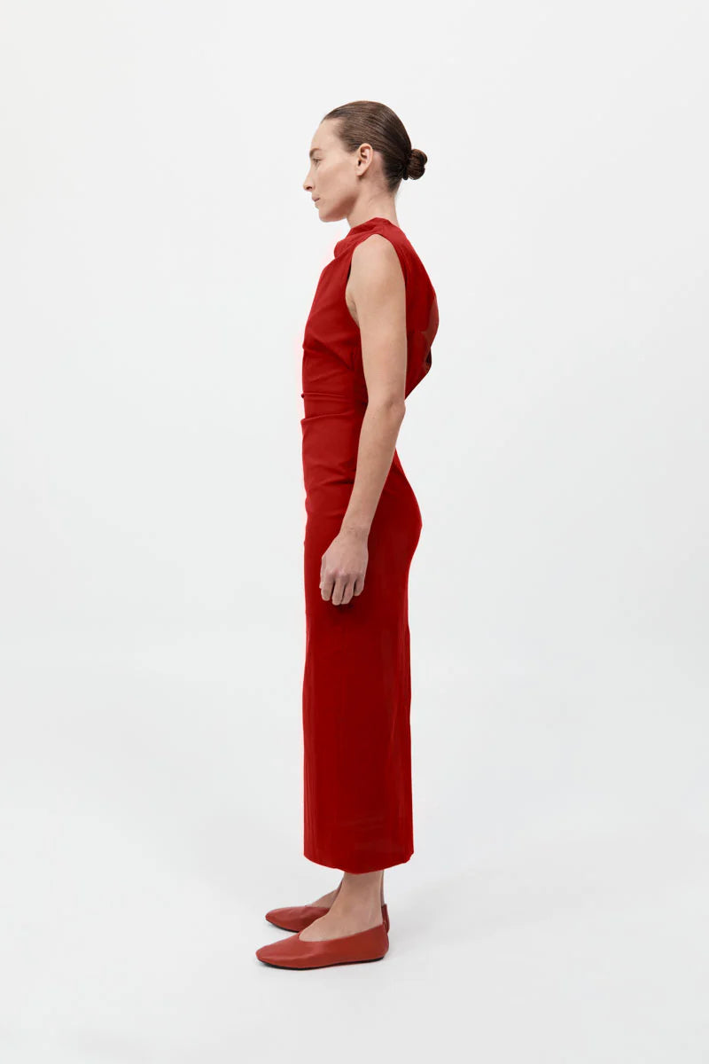 Soft Sculptural Dress - Rosso