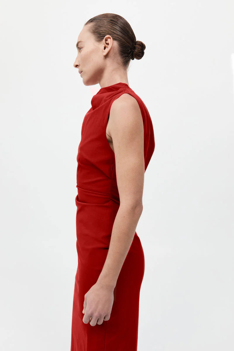 Soft Sculptural Dress - Rosso