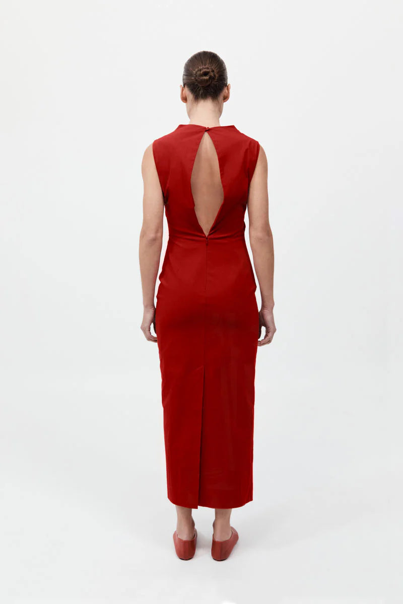 Soft Sculptural Dress - Rosso