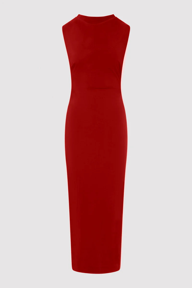 Soft Sculptural Dress - Rosso