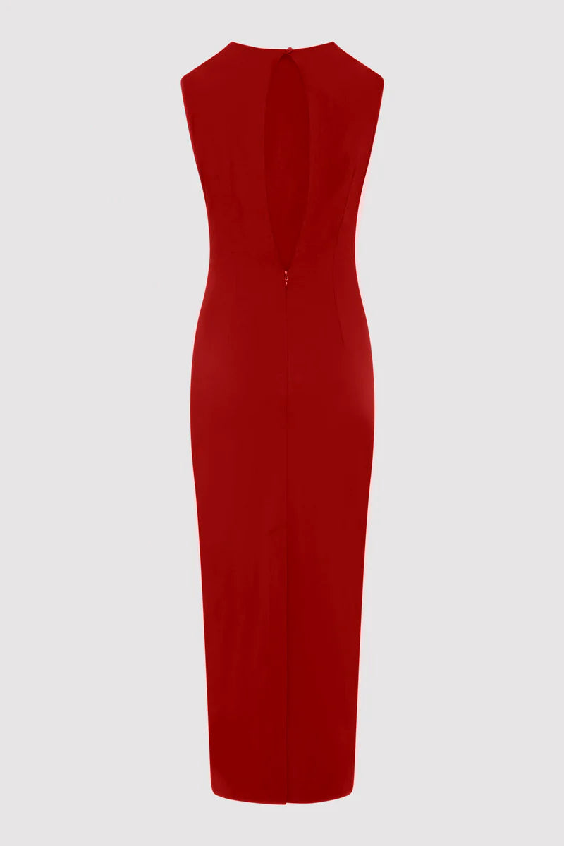 Soft Sculptural Dress - Rosso