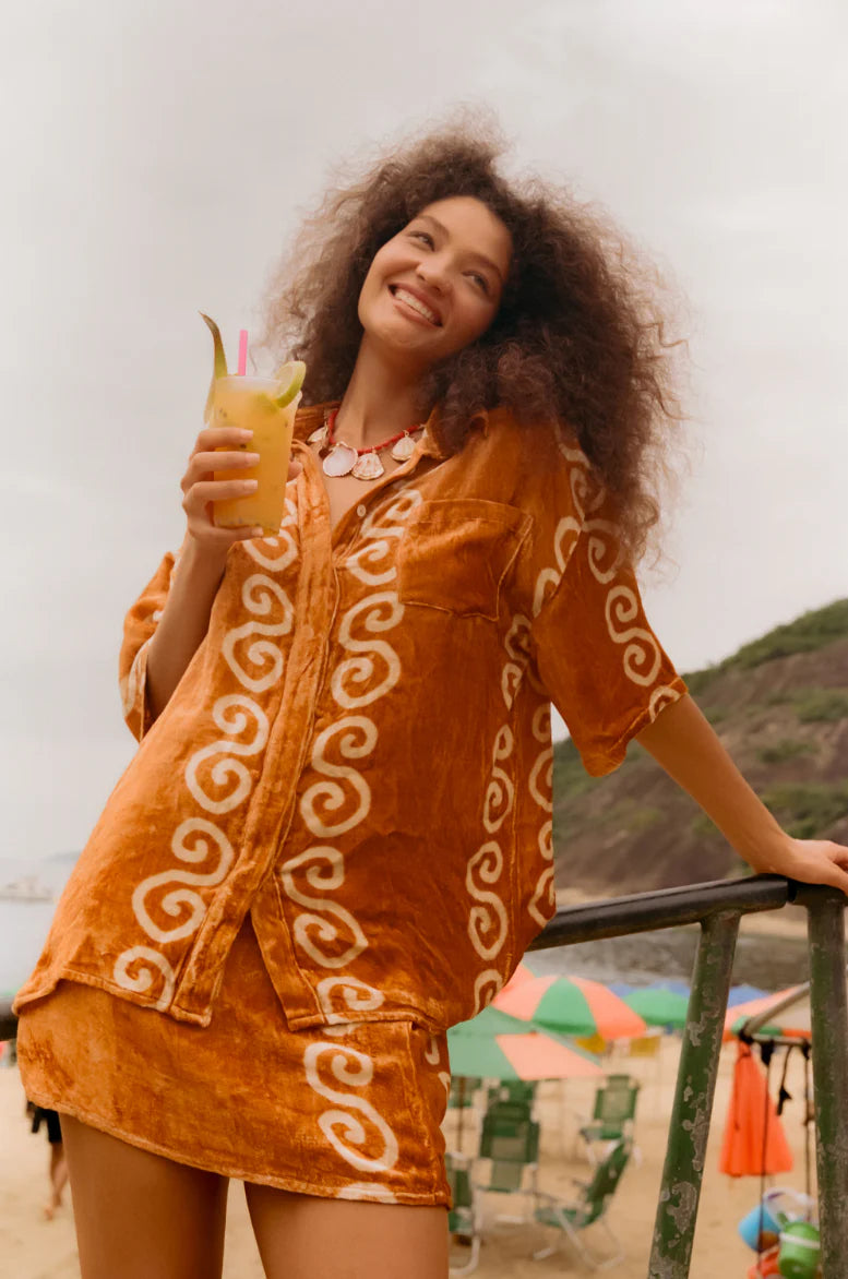 Aphaea Velvet Clover Mini Skirt