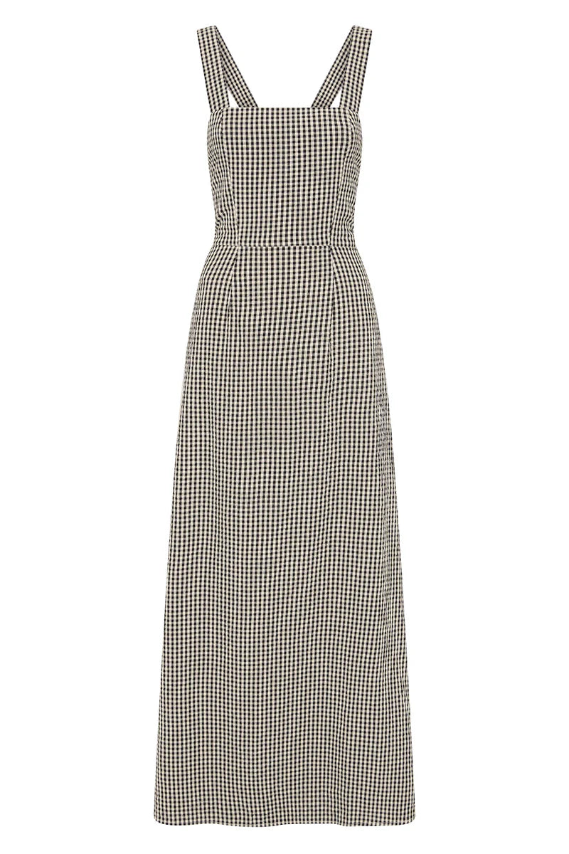 Amelia Square Neck Dress - Gingham