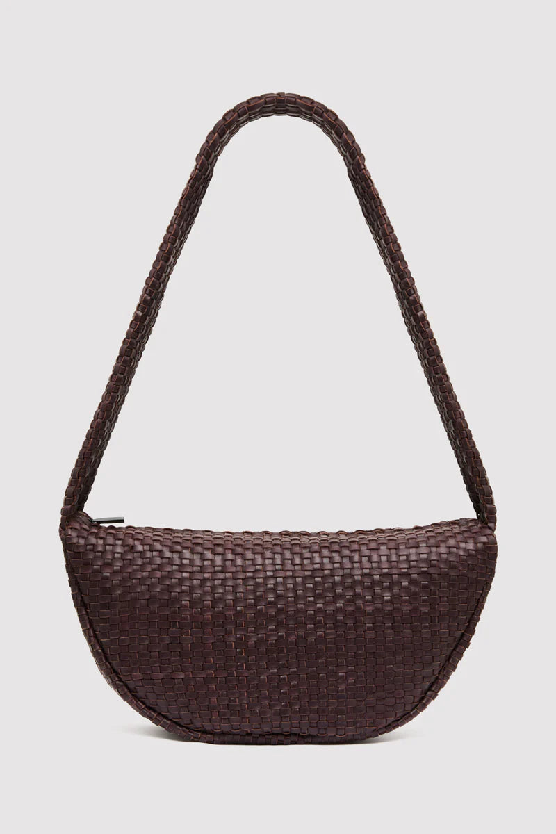 Lattice Weave Crescent Bag