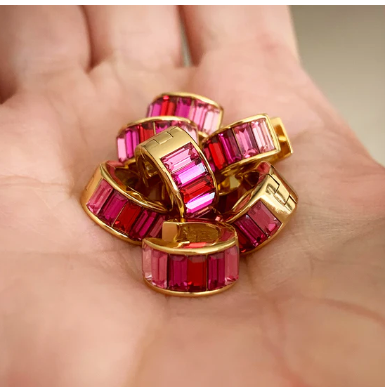 Pink Ombré Crystal Huggies