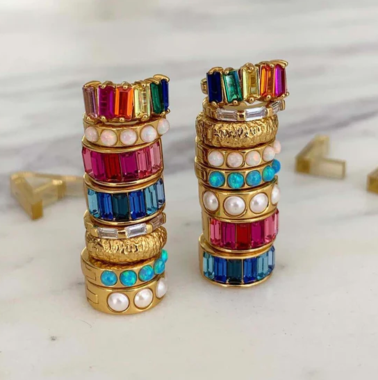 Pink Ombré Crystal Huggies