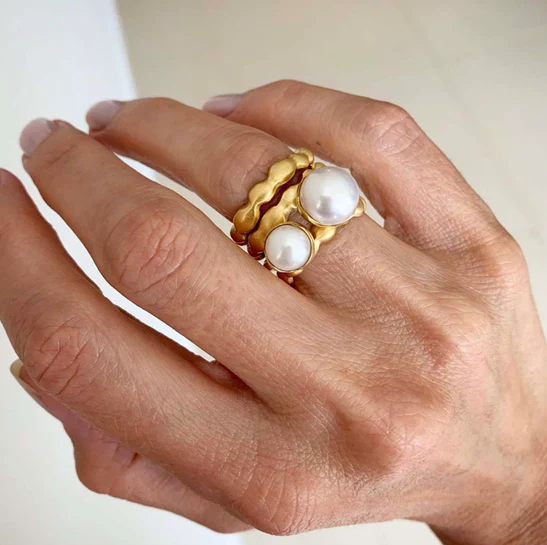 Double Pearl Ring