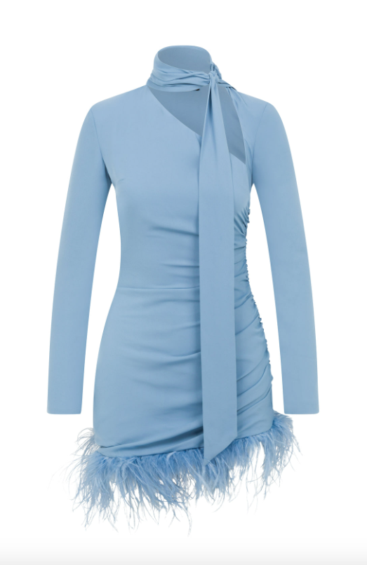 Avenue mini Dress In De Petrol Chiffon - 8 & 10