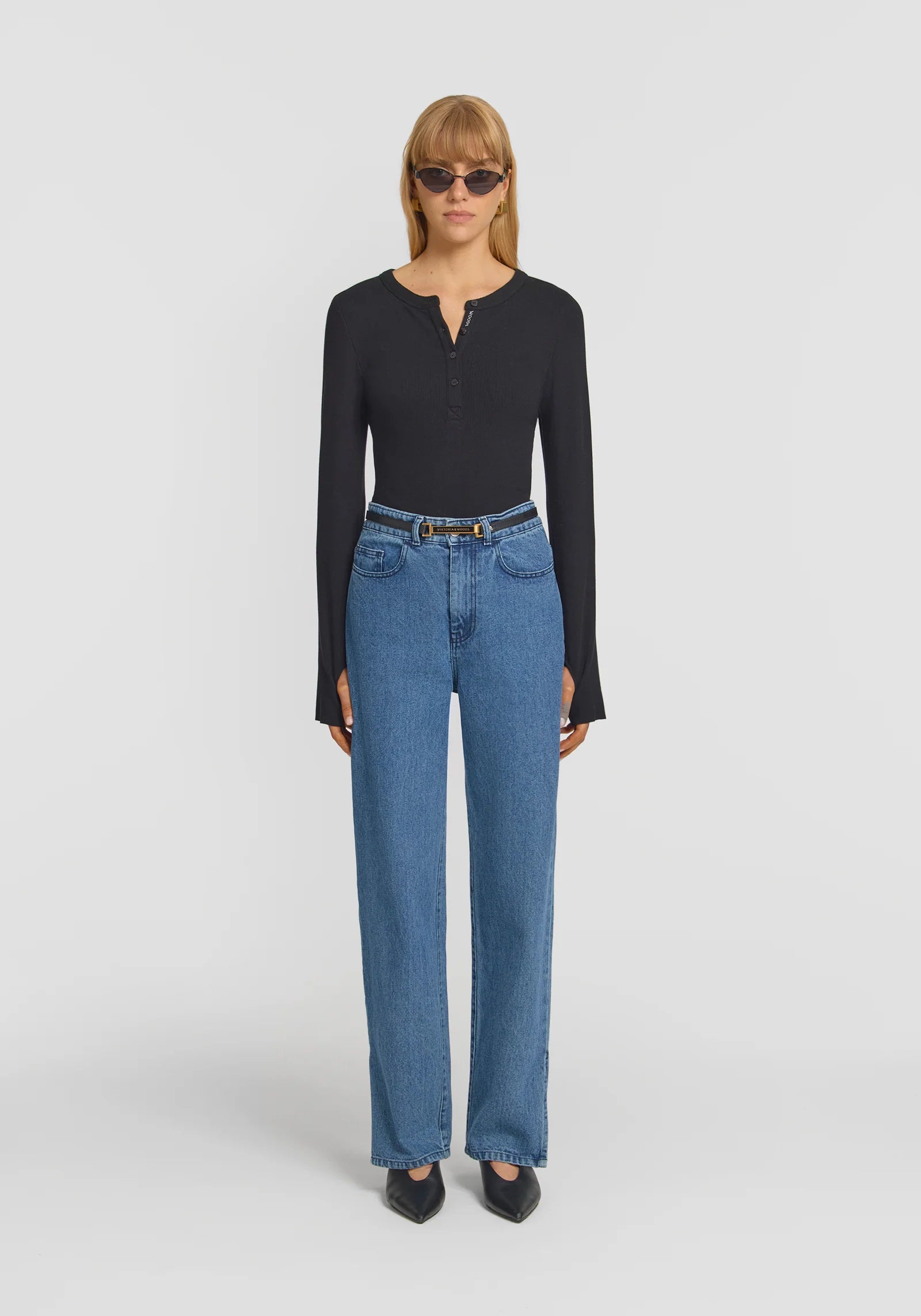 Clique Rib Henley - Black