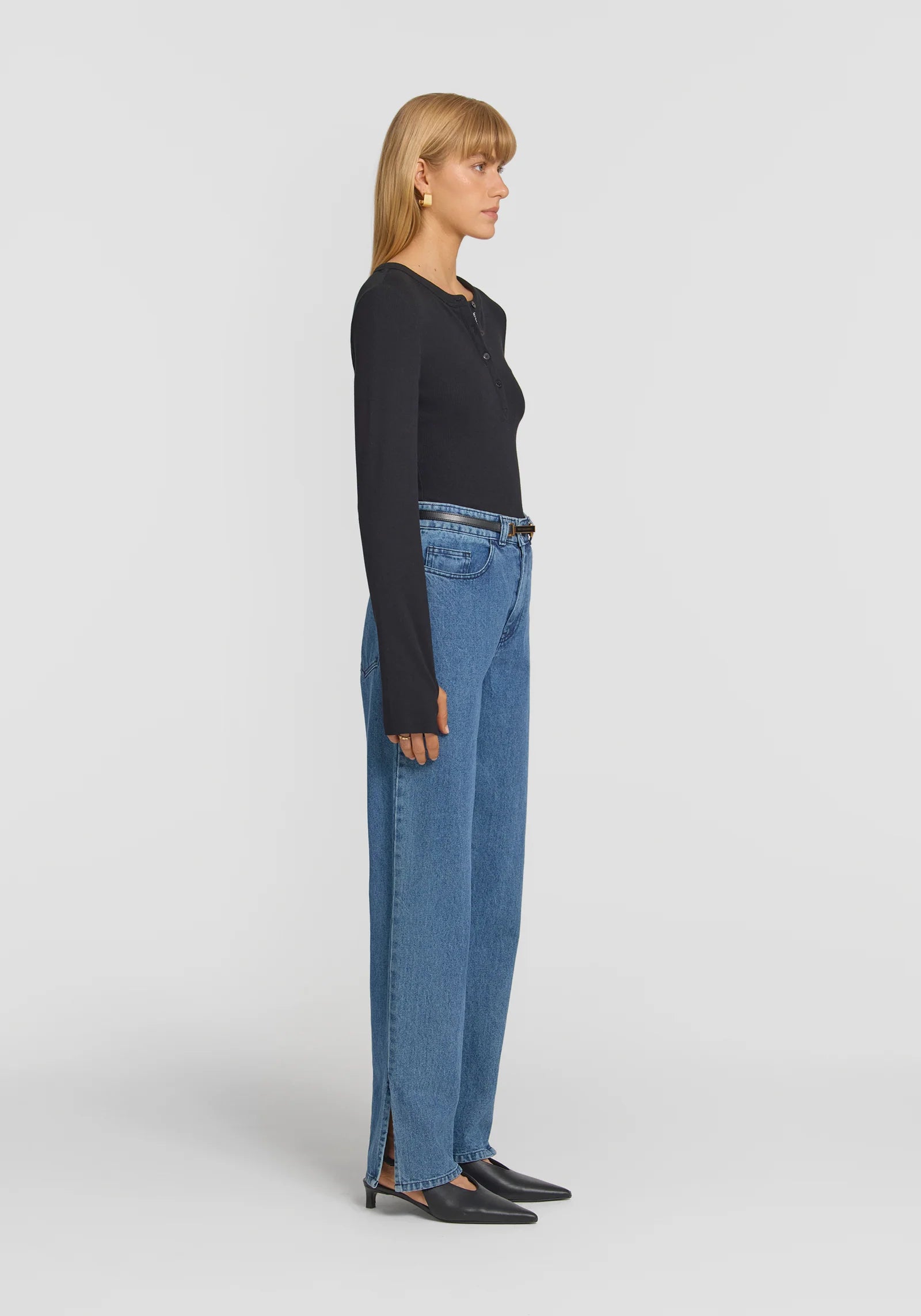 Clique Rib Henley - Black