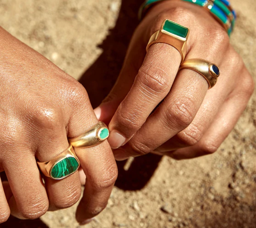 Free Form Malachite - Cocktail Ring