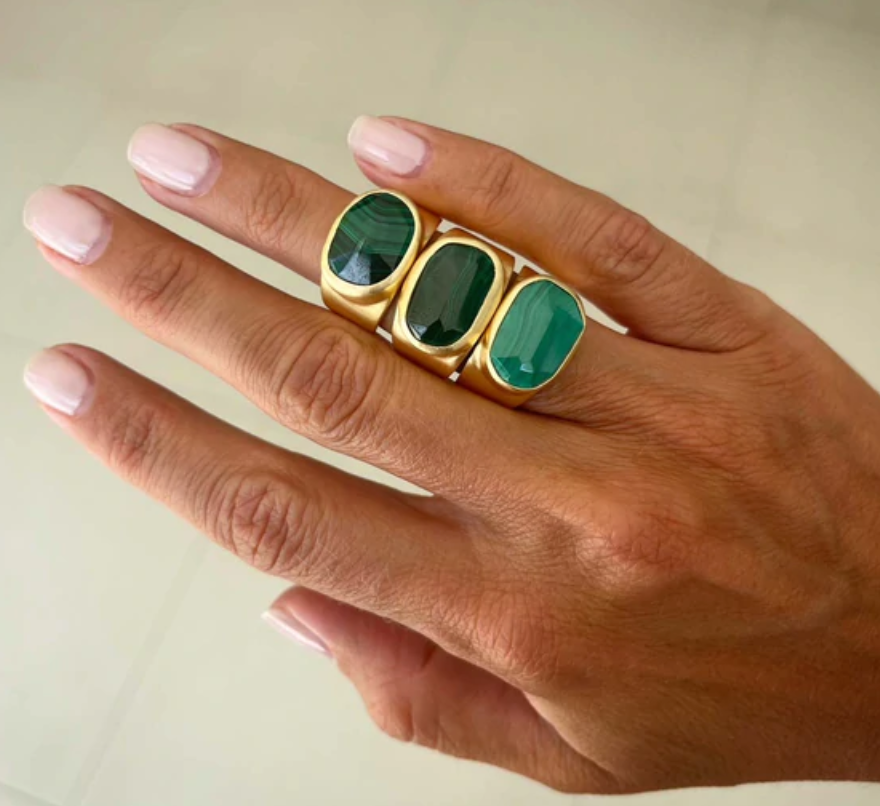 Free Form Malachite - Cocktail Ring
