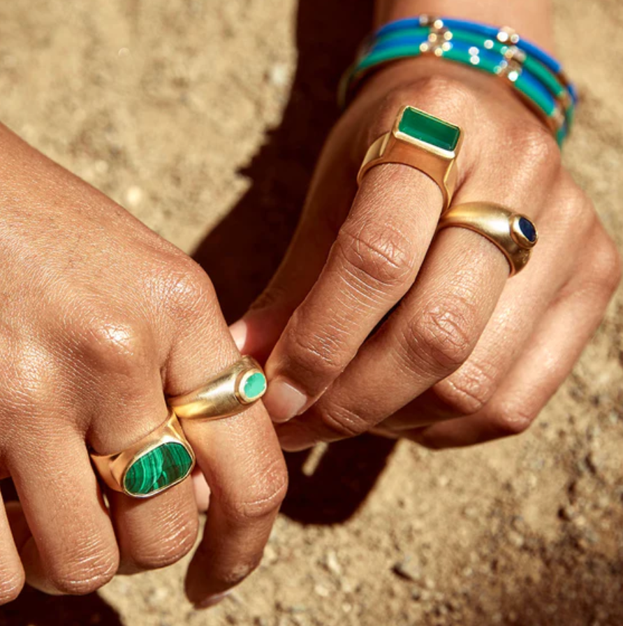 Free-Form Malachite Cocktail Ring