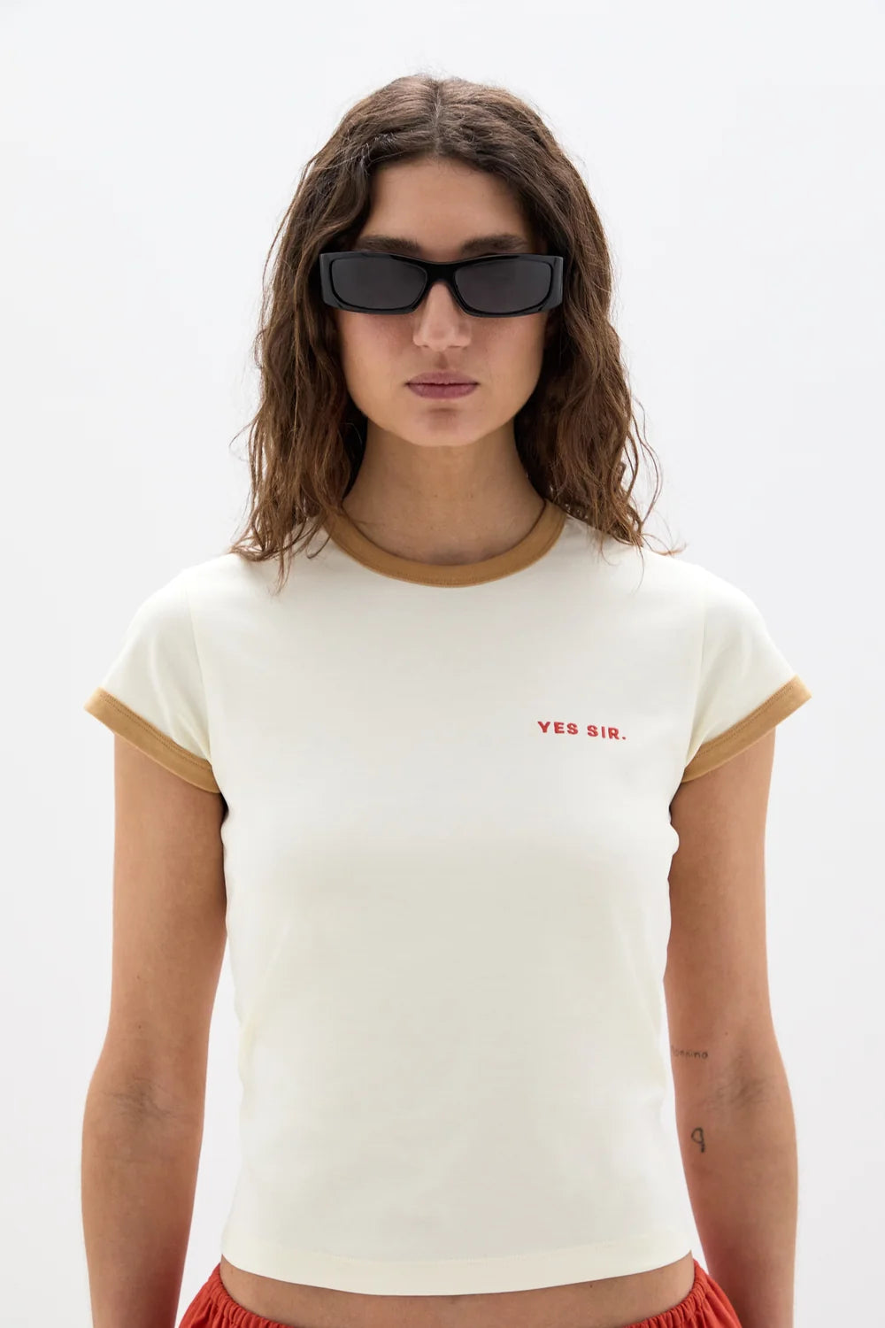 Yes SIR. Fitted Tee Ivory Yellow