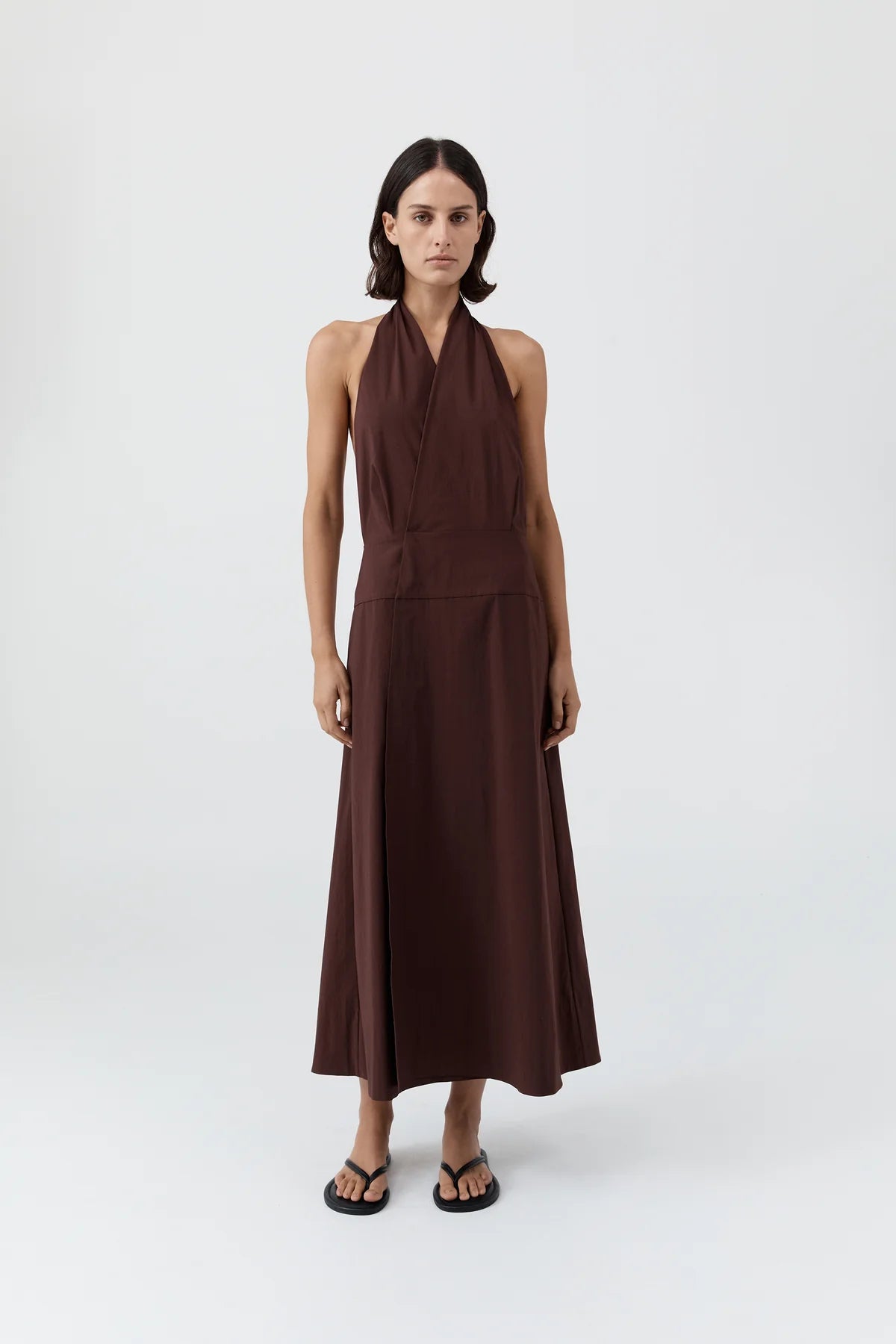 Halter Wrap Dress - Liqueur