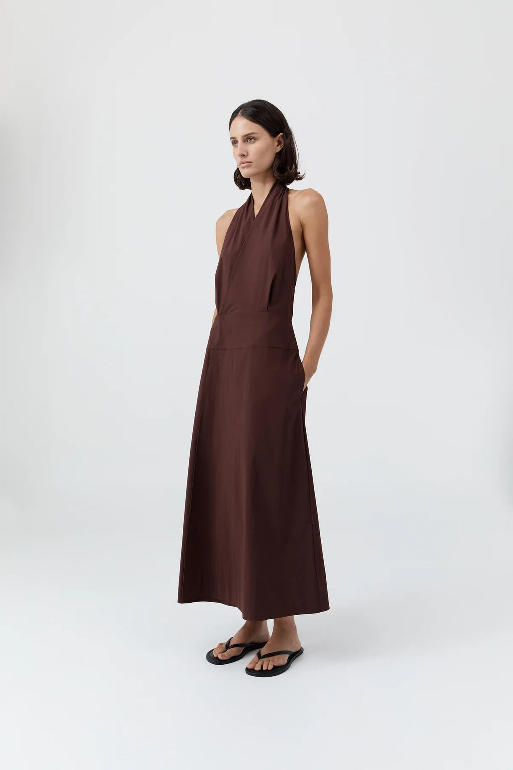 Halter Wrap Dress - Liqueur