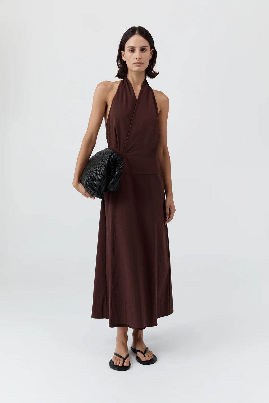 Halter Wrap Dress - Liqueur