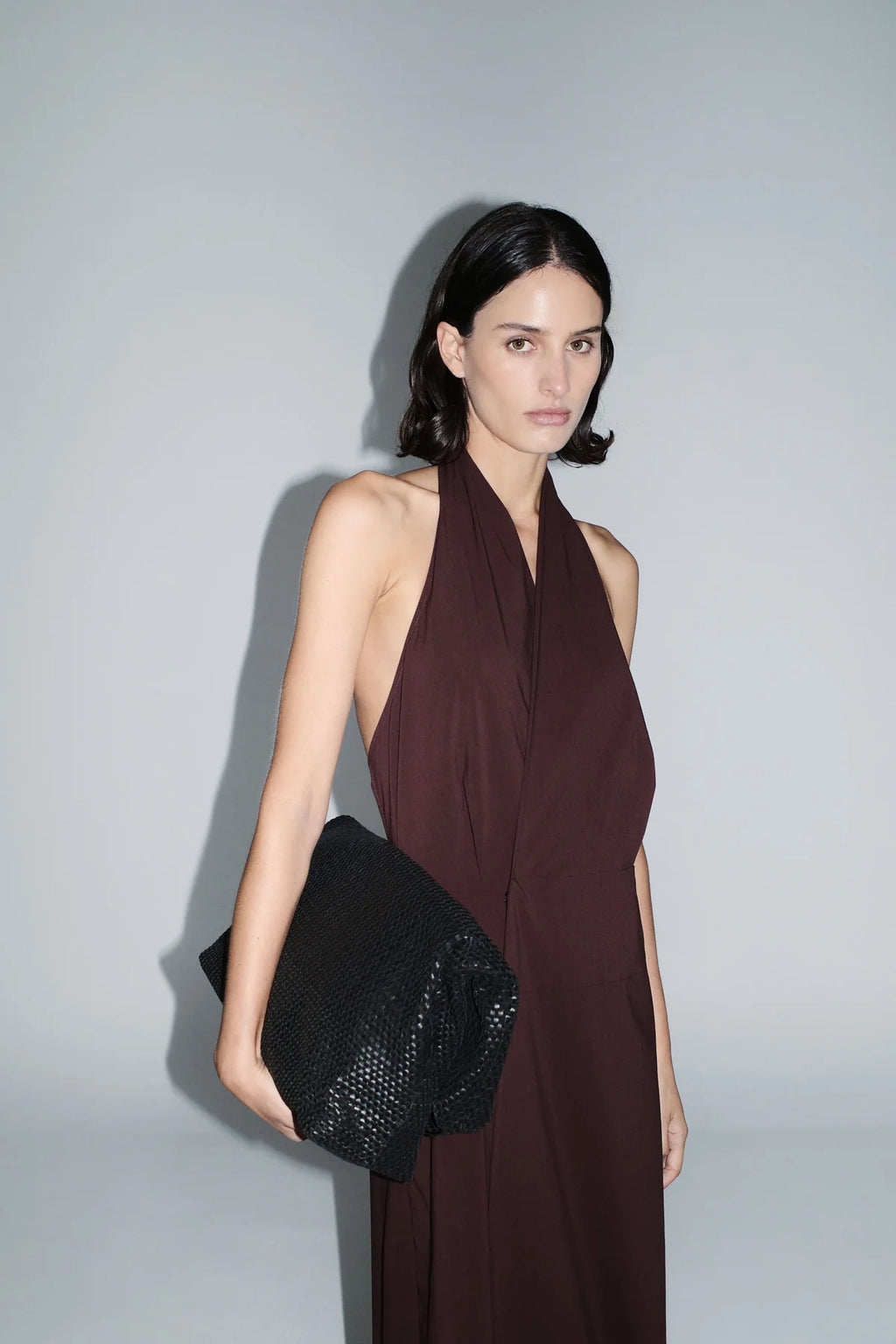 Halter Wrap Dress - Liqueur