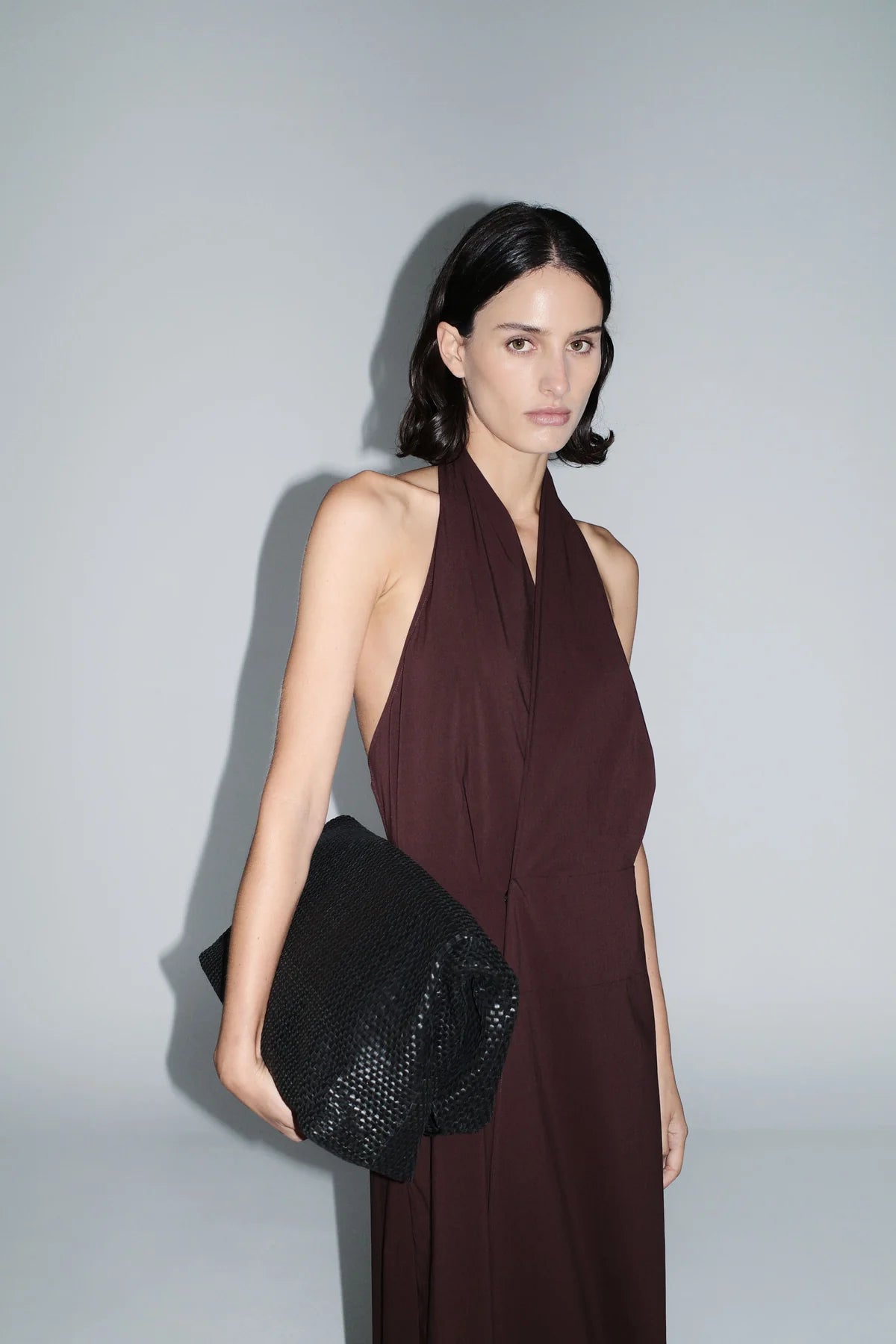 Halter Wrap Dress - Liqueur