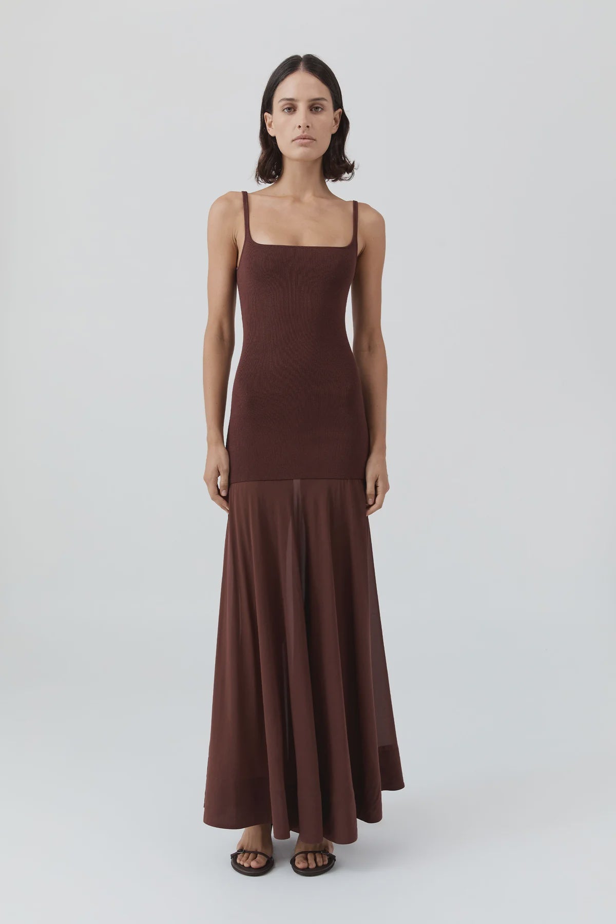 Pre Order * Sheer Silk Circle Hem Dress - Liqueur