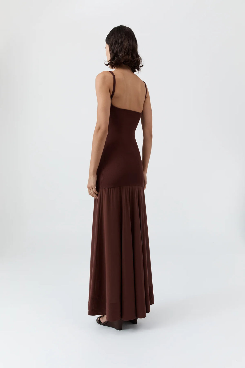 Pre Order * Sheer Silk Circle Hem Dress - Liqueur