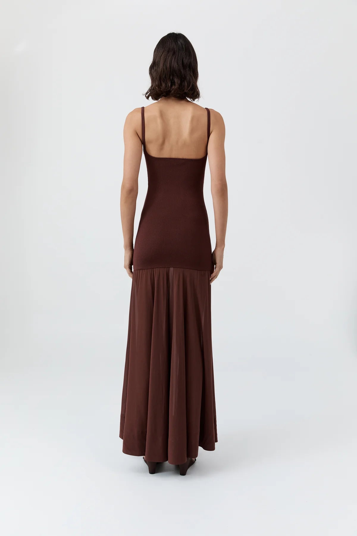 Pre Order * Sheer Silk Circle Hem Dress - Liqueur